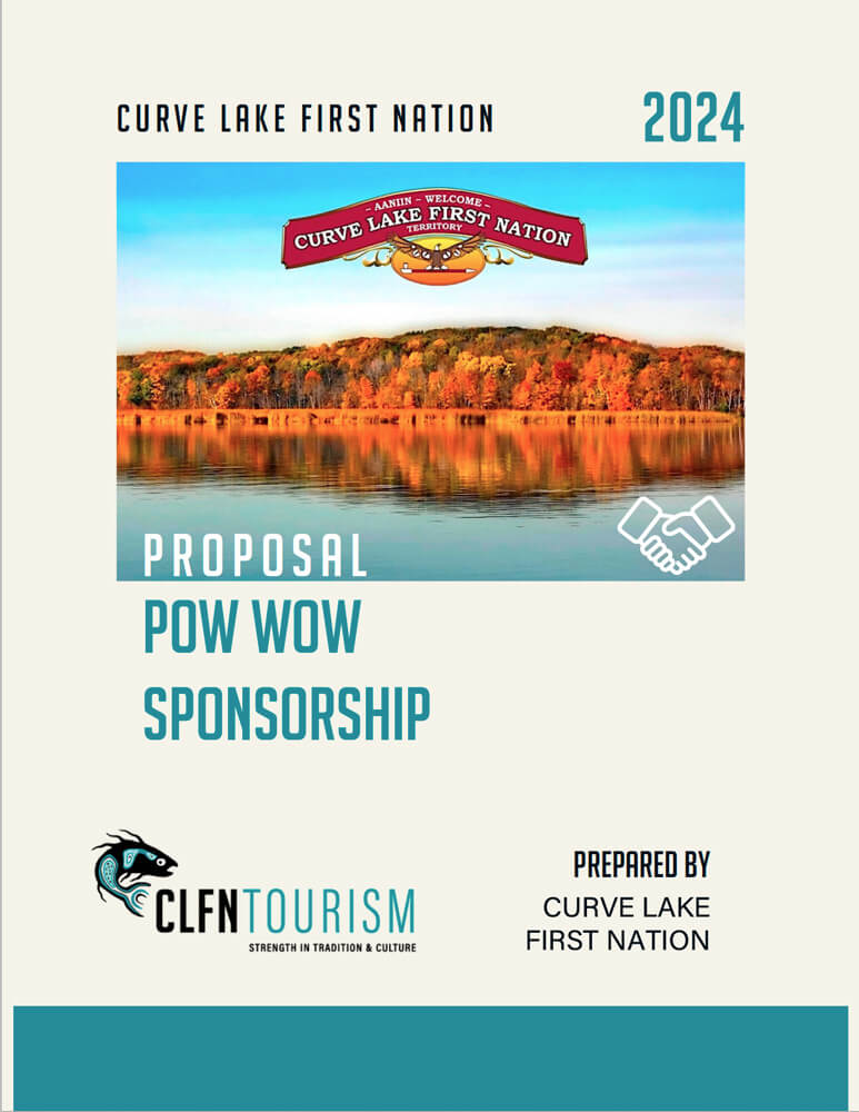 Cover visuals for the 2024 Curve Lake First Nation Pow Wow Sponsorship Proposal